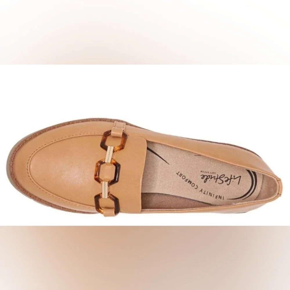 Natural Life Optimist Tan Loafers 10 Infinity Comfort Preppy Office